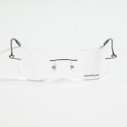 Montblanc MB0223O 001 Mens Authentic Eyeglasses Silver/Black, 50mm - New