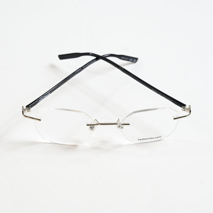 Montblanc MB0223O 001 Mens Authentic Eyeglasses Silver/Black, 50mm - New