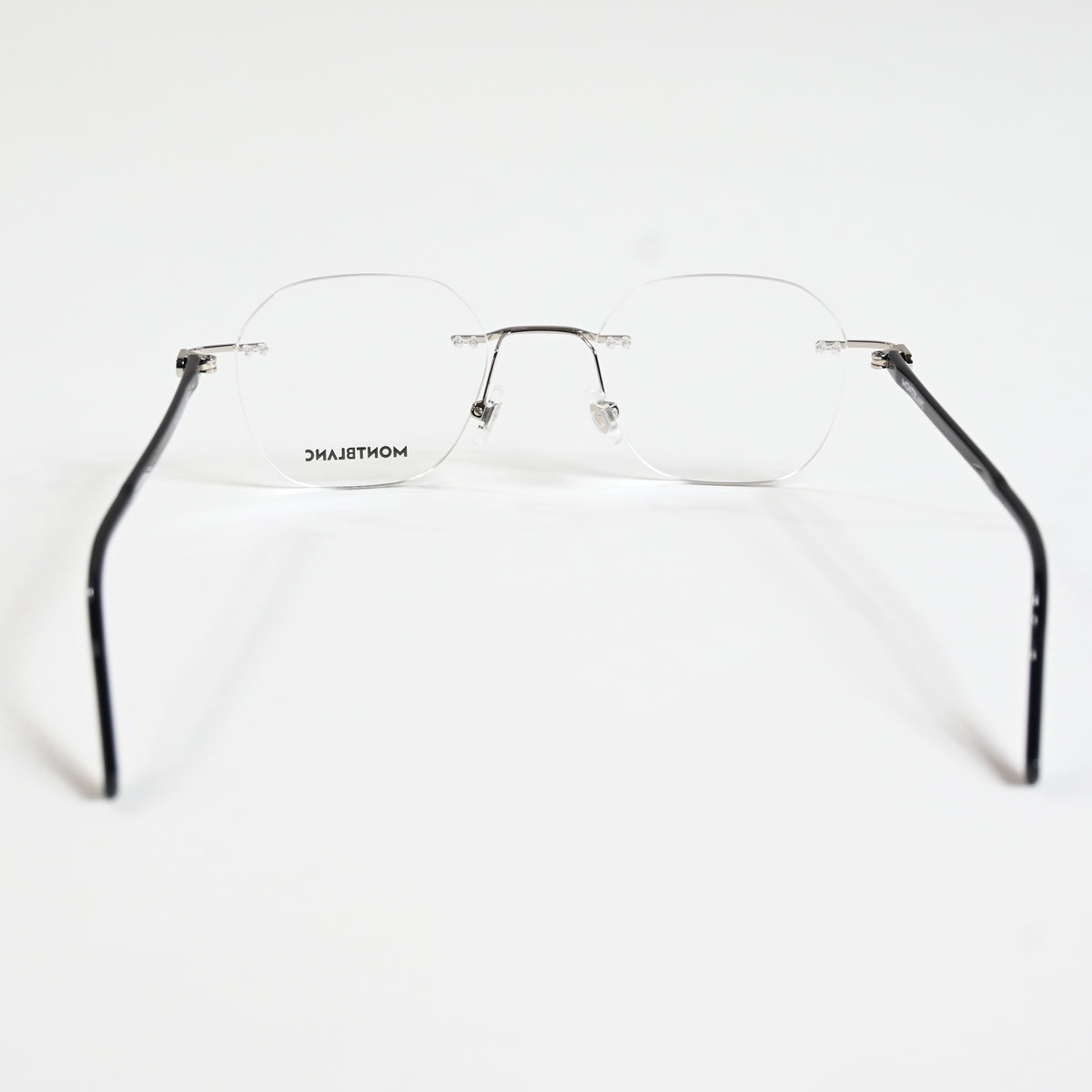 Montblanc MB0223O 001 Mens Authentic Eyeglasses Silver/Black, 50mm - New