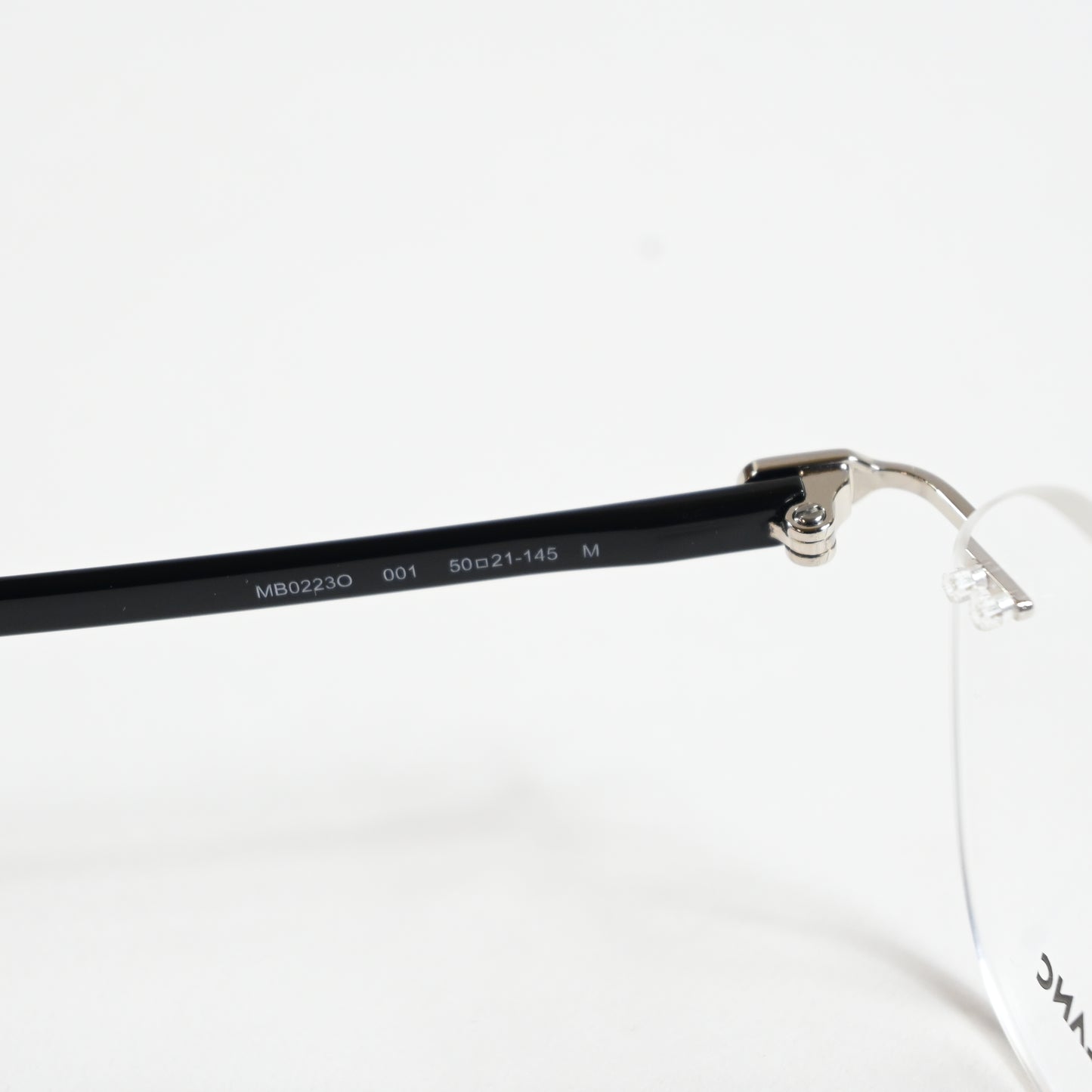Montblanc MB0223O 001 Mens Authentic Eyeglasses Silver/Black, 50mm - New