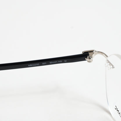 Montblanc MB0223O 001 Mens Authentic Eyeglasses Silver/Black, 50mm - New