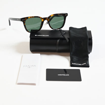 Montblanc MB0320S 002 Mens Authentic Sunglasses Havana/Green, 49mm - New