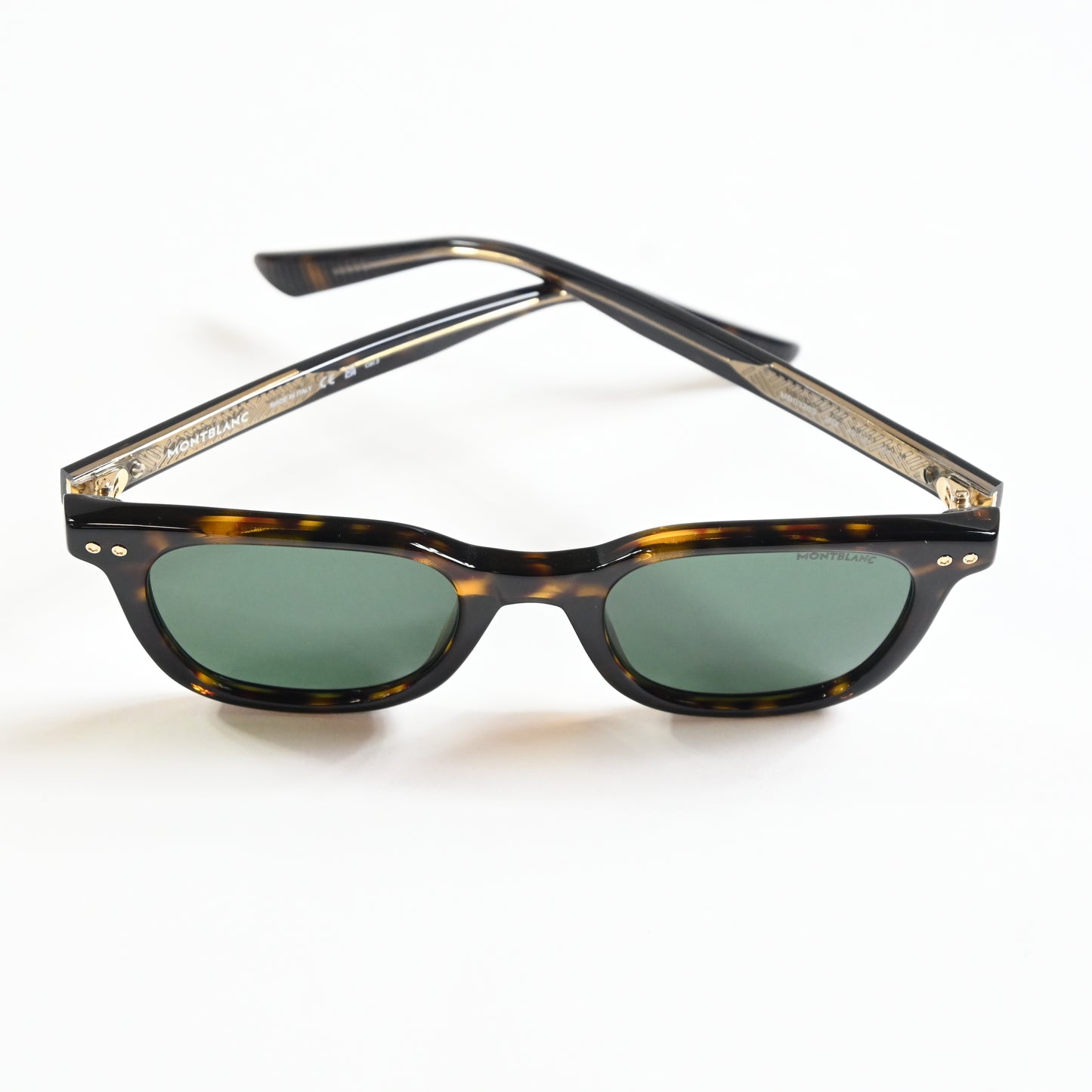 Montblanc MB0320S 002 Mens Authentic Sunglasses Havana/Green, 49mm - New
