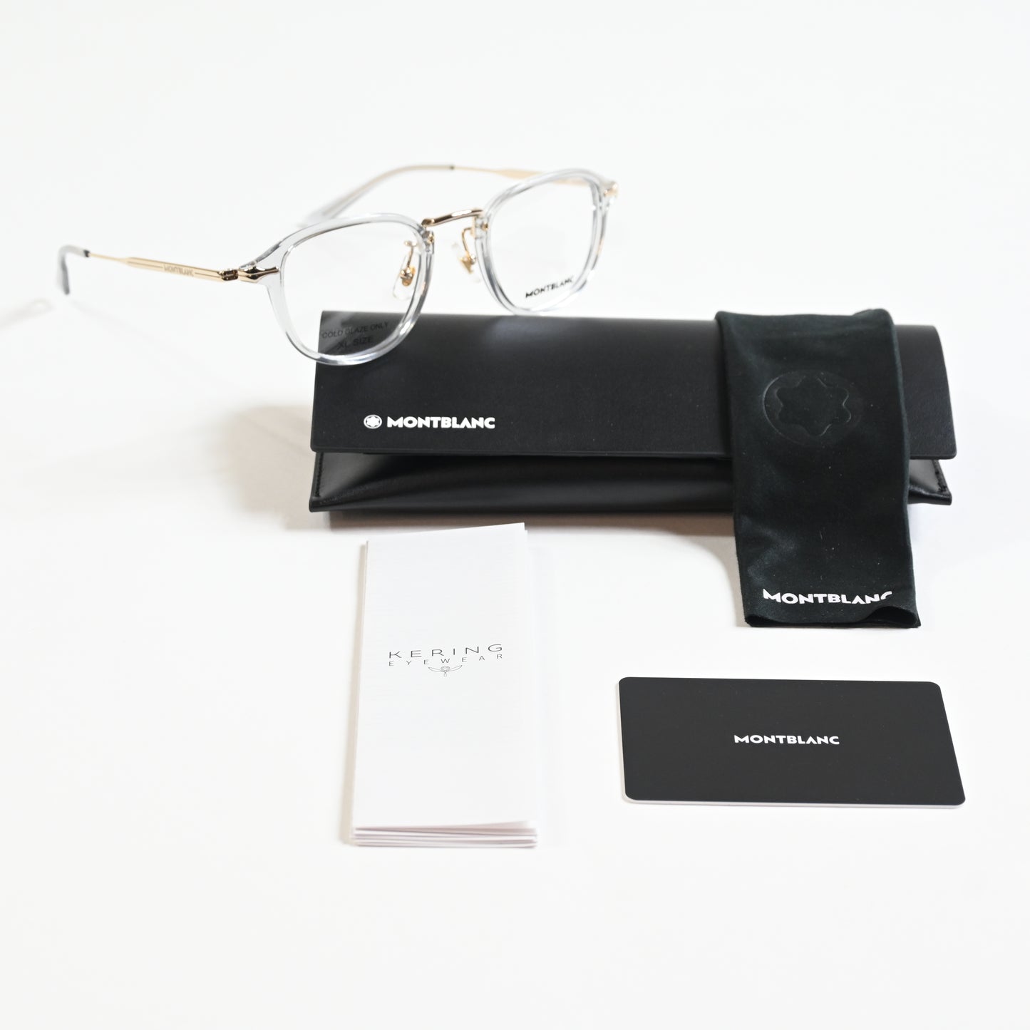 Montblanc MB0336O 003 Mens Authentic Eyeglasses Gray/Gold, 48mm - New