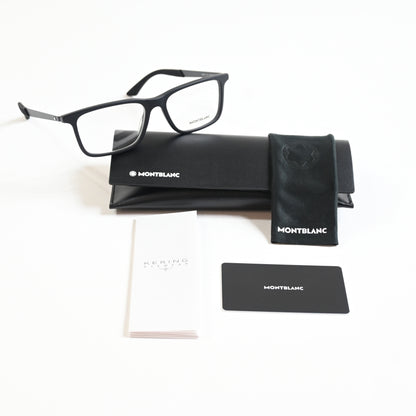 Montblanc MB0333O 001 Mens Authentic Eyeglasses Black, 55mm - New