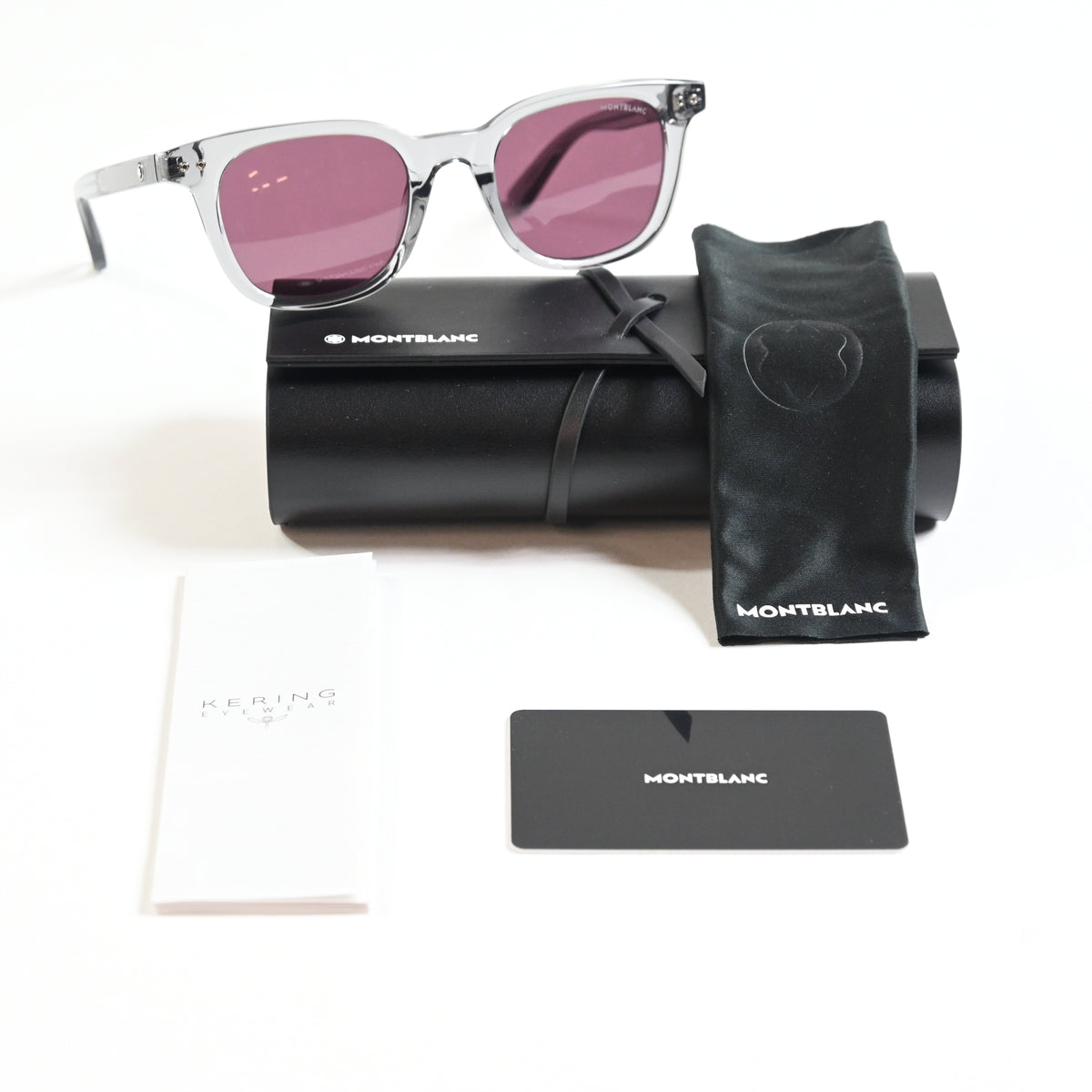 Montblanc MB0320S 004 Mens Authentic Sunglasses Gray/Violet, 49mm - New