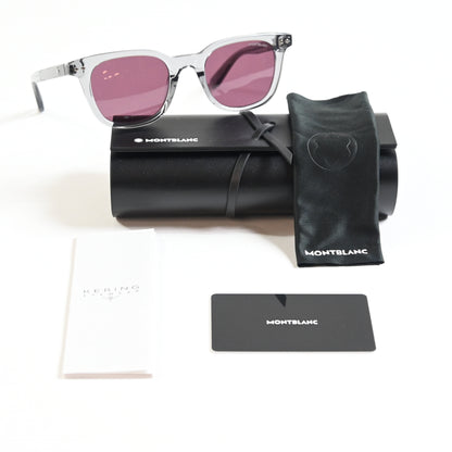 Montblanc MB0320S 004 Mens Authentic Sunglasses Gray/Violet, 49mm - New