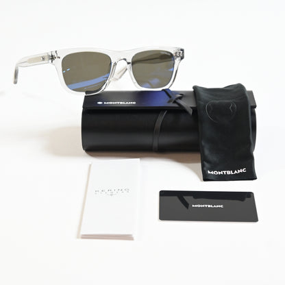 Montblanc MB0254S 004 Mens Authentic Sunglasses Gray/Blue, 53mm - New