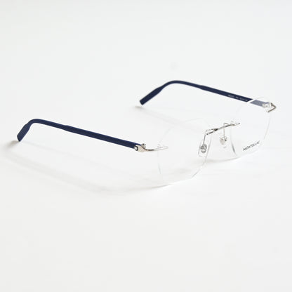 Montblanc MB0223O 004 Mens Authentic Eyeglasses Silver/Blue, 50mm - New