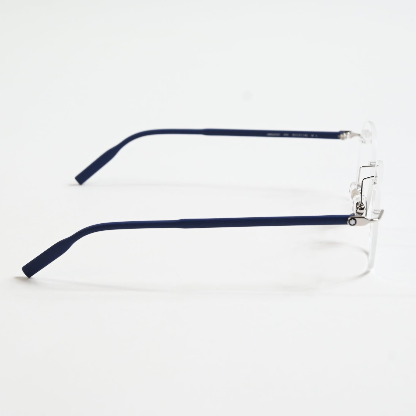 Montblanc MB0223O 004 Mens Authentic Eyeglasses Silver/Blue, 50mm - New