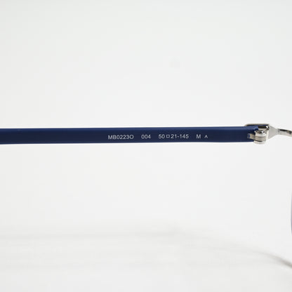Montblanc MB0223O 004 Mens Authentic Eyeglasses Silver/Blue, 50mm - New