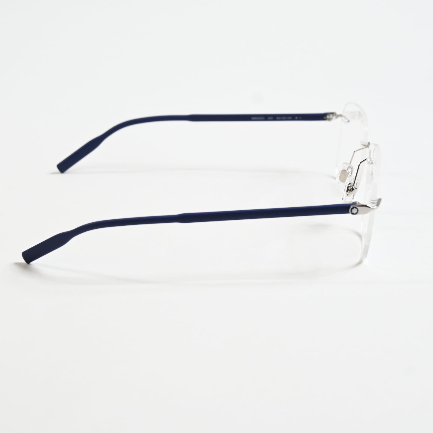Montblanc MB0222O 004 Mens Authentic Eyeglasses Silver/Blue, 55mm - New