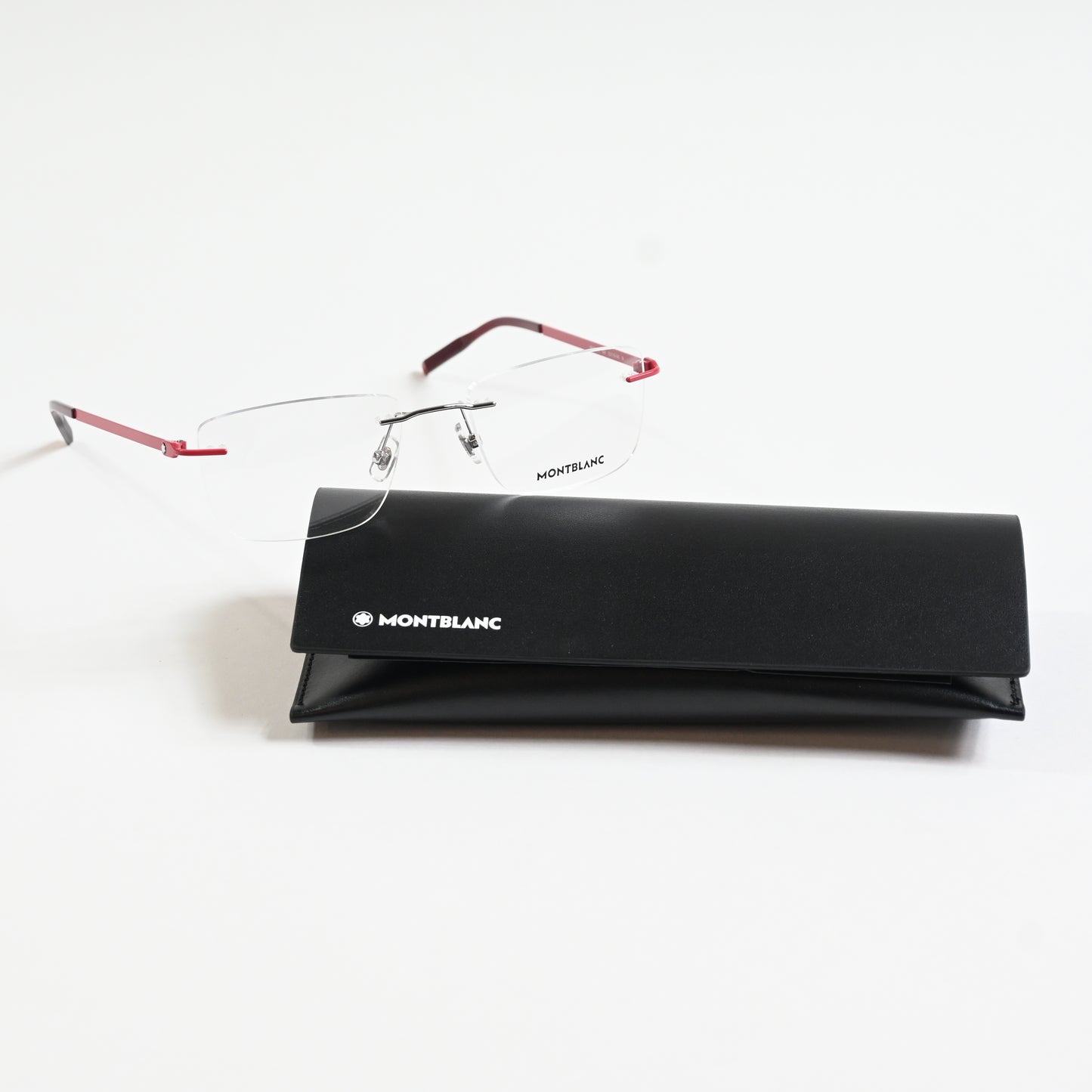 Montblanc MB0281O 004 Mens Authentic Eyeglasses Red/Silver, 53mm - New