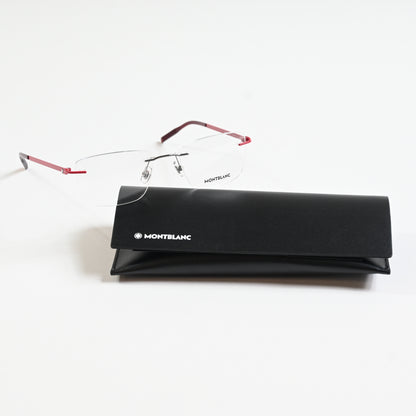 Montblanc MB0281O 004 Mens Authentic Eyeglasses Red/Silver, 53mm - New