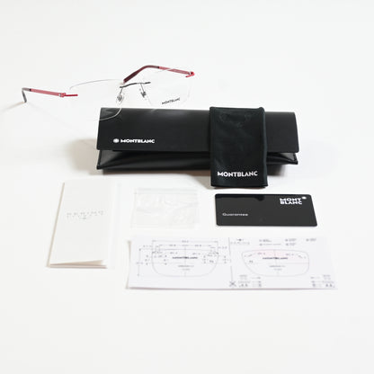 Montblanc MB0281O 004 Mens Authentic Eyeglasses Red/Silver, 53mm - New