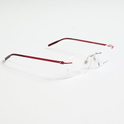 Montblanc MB0281O 004 Mens Authentic Eyeglasses Red/Silver, 53mm - New