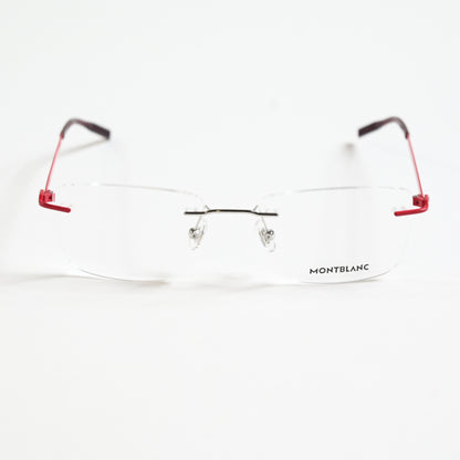 Montblanc MB0281O 004 Mens Authentic Eyeglasses Red/Silver, 53mm - New