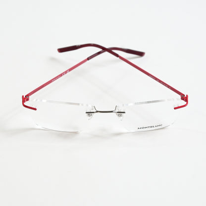 Montblanc MB0281O 004 Mens Authentic Eyeglasses Red/Silver, 53mm - New