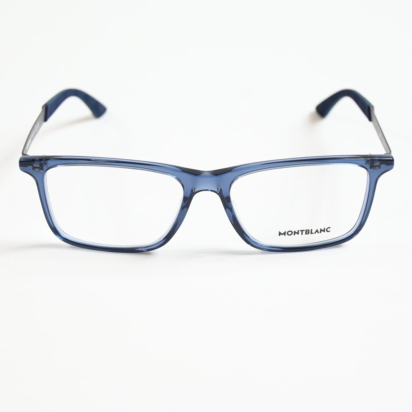 Montblanc MB0333O 003 Mens Authentic Eyeglasses Ruthenium/Blue, 55mm - New