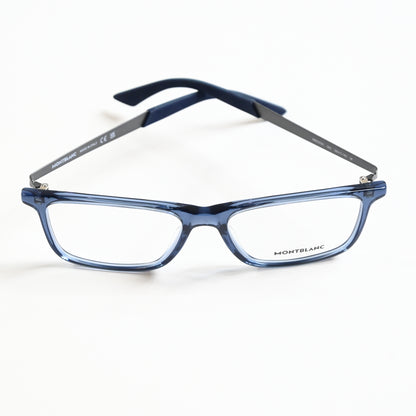 Montblanc MB0333O 003 Mens Authentic Eyeglasses Ruthenium/Blue, 55mm - New