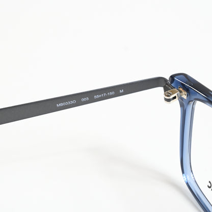 Montblanc MB0333O 003 Mens Authentic Eyeglasses Ruthenium/Blue, 55mm - New