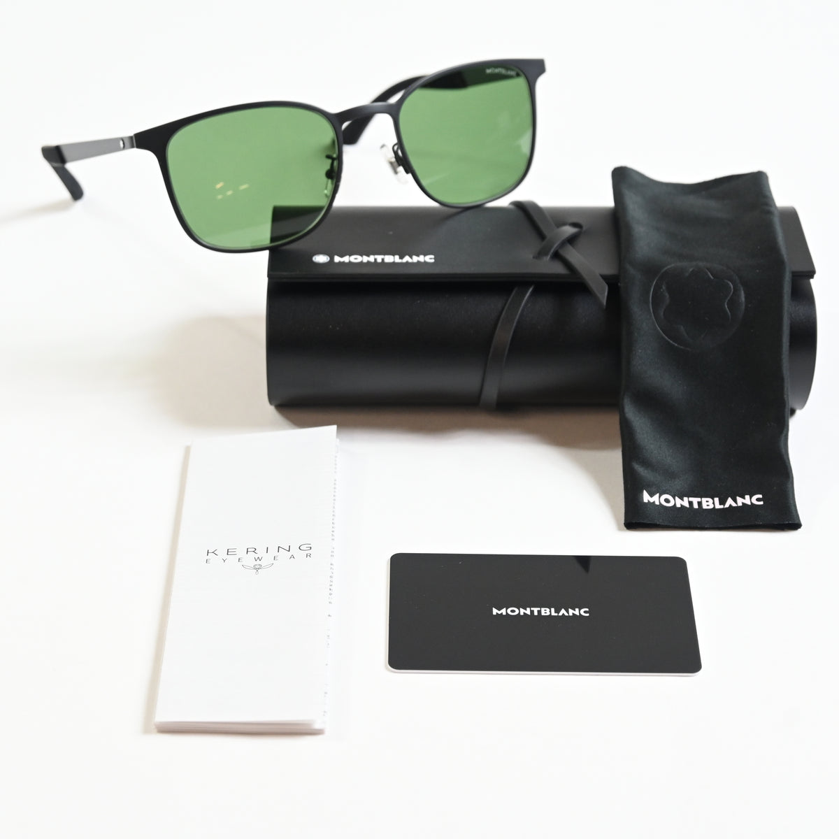 Montblanc MB0331S 002 Mens Authentic Sunglasses Havana/Gold/Green, 54mm - New