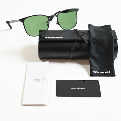 Montblanc MB0331S 002 Mens Authentic Sunglasses Havana/Gold/Green, 54mm - New