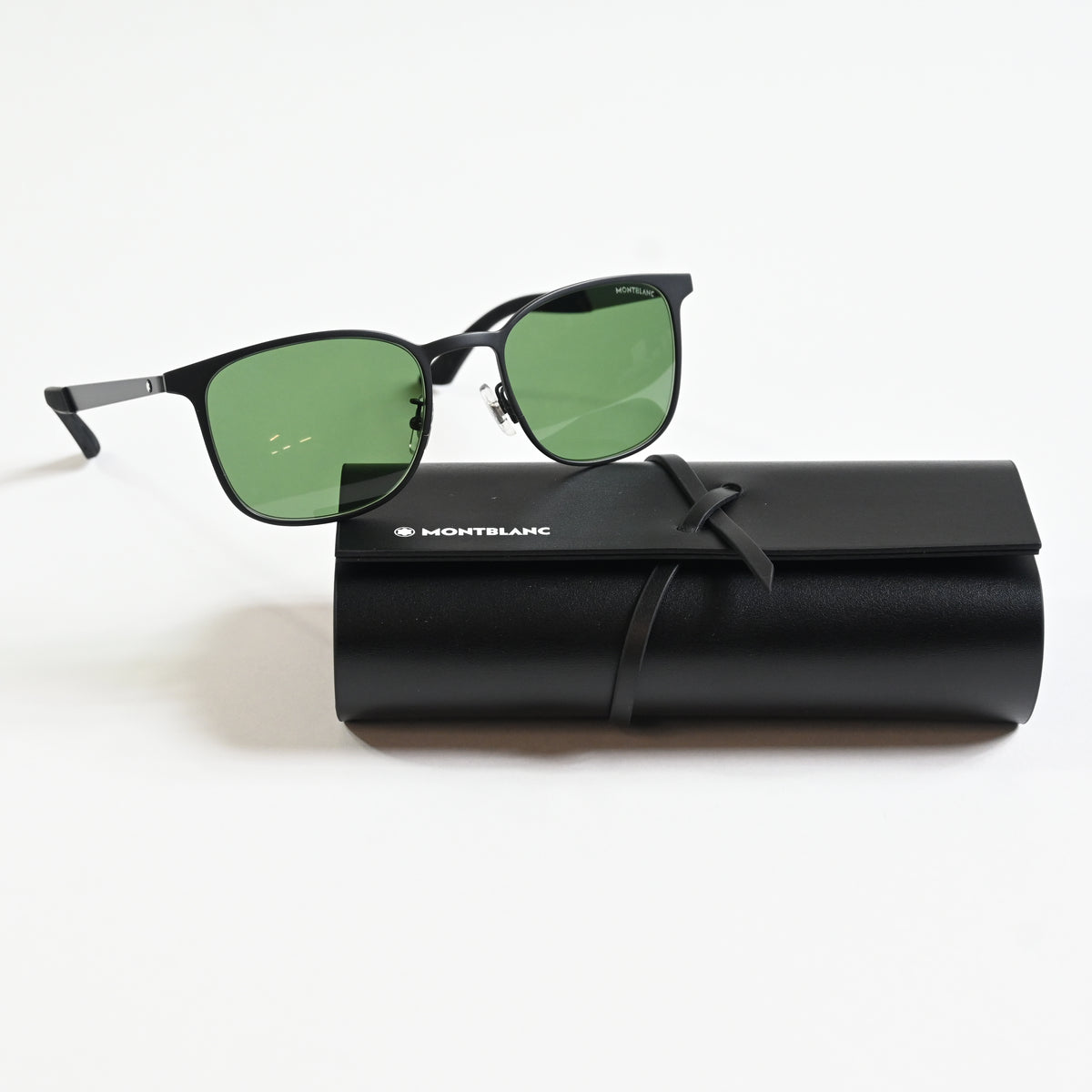 Montblanc MB0331S 002 Mens Authentic Sunglasses Havana/Gold/Green, 54mm - New