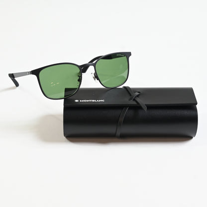 Montblanc MB0331S 002 Mens Authentic Sunglasses Havana/Gold/Green, 54mm - New