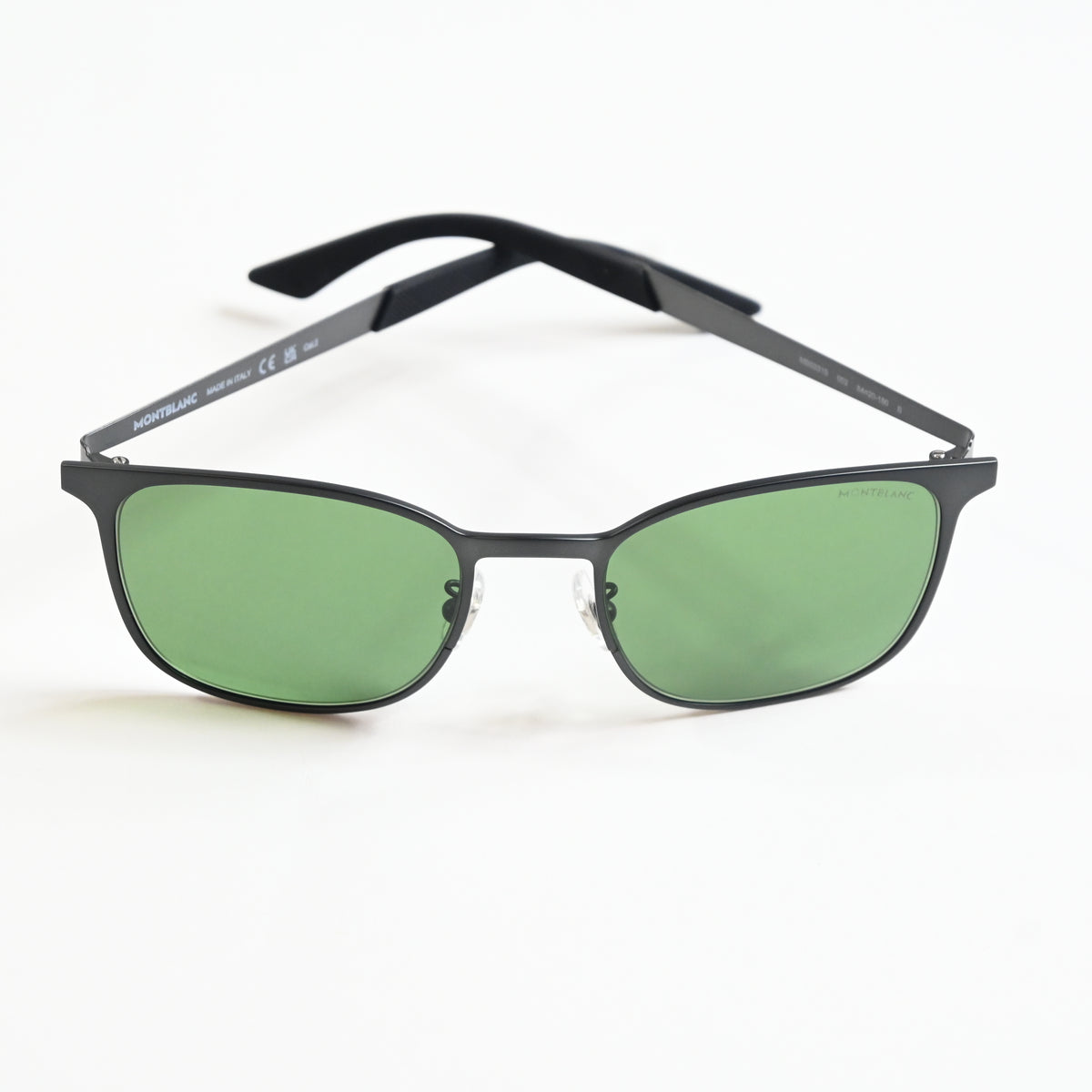 Montblanc MB0331S 002 Mens Authentic Sunglasses Havana/Gold/Green, 54mm - New