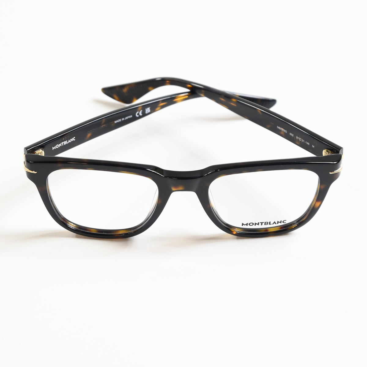 Montblanc MB0305O 002 Mens Authentic Eyeglasses Dark Tortoise, 51mm - New