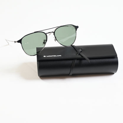 Montblanc MB0190S 002 Mens Authentic Sunglasses Ruthenium Green, 55mm - New