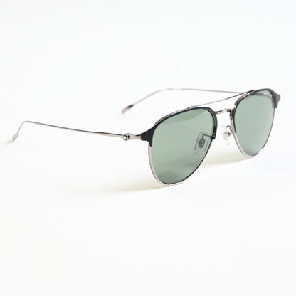 Montblanc MB0190S 002 Mens Authentic Sunglasses Ruthenium Green, 55mm - New