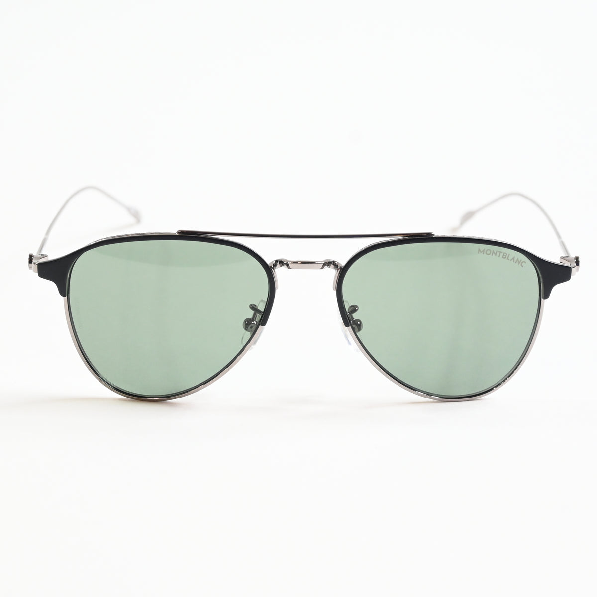 Montblanc MB0190S 002 Mens Authentic Sunglasses Ruthenium Green, 55mm - New