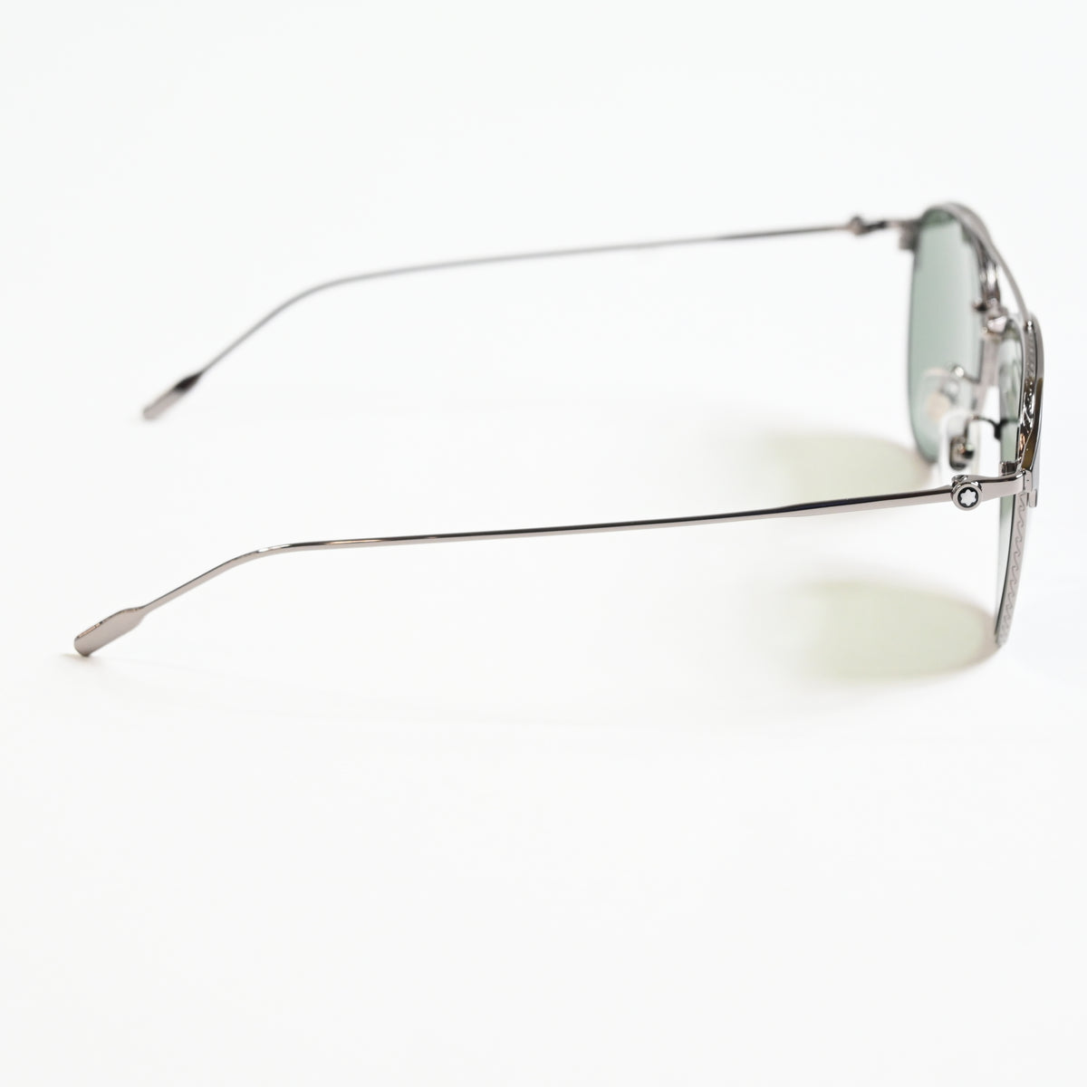 Montblanc MB0190S 002 Mens Authentic Sunglasses Ruthenium Green, 55mm - New
