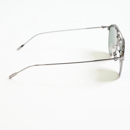 Montblanc MB0190S 002 Mens Authentic Sunglasses Ruthenium Green, 55mm - New