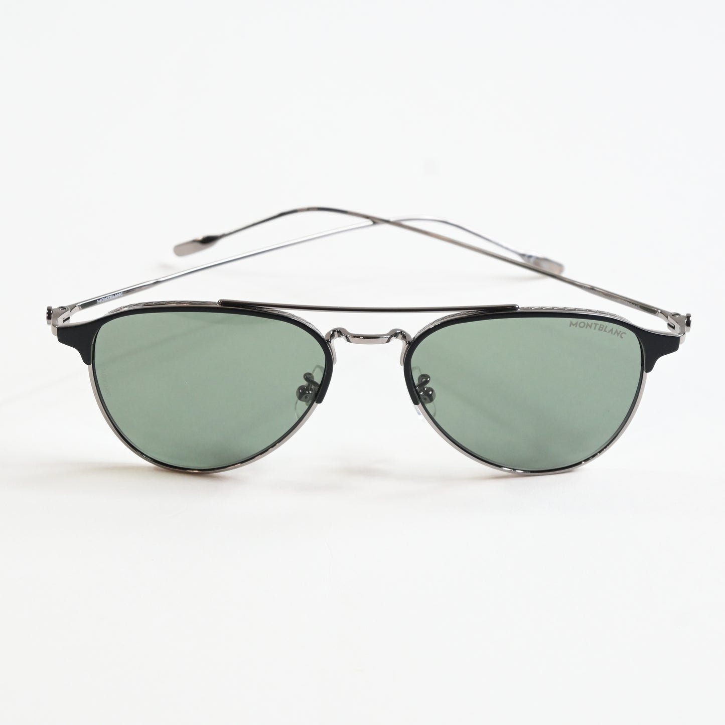 Montblanc MB0190S 002 Mens Authentic Sunglasses Ruthenium Green, 55mm - New