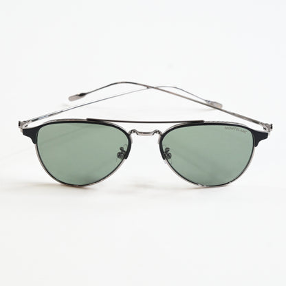 Montblanc MB0190S 002 Mens Authentic Sunglasses Ruthenium Green, 55mm - New