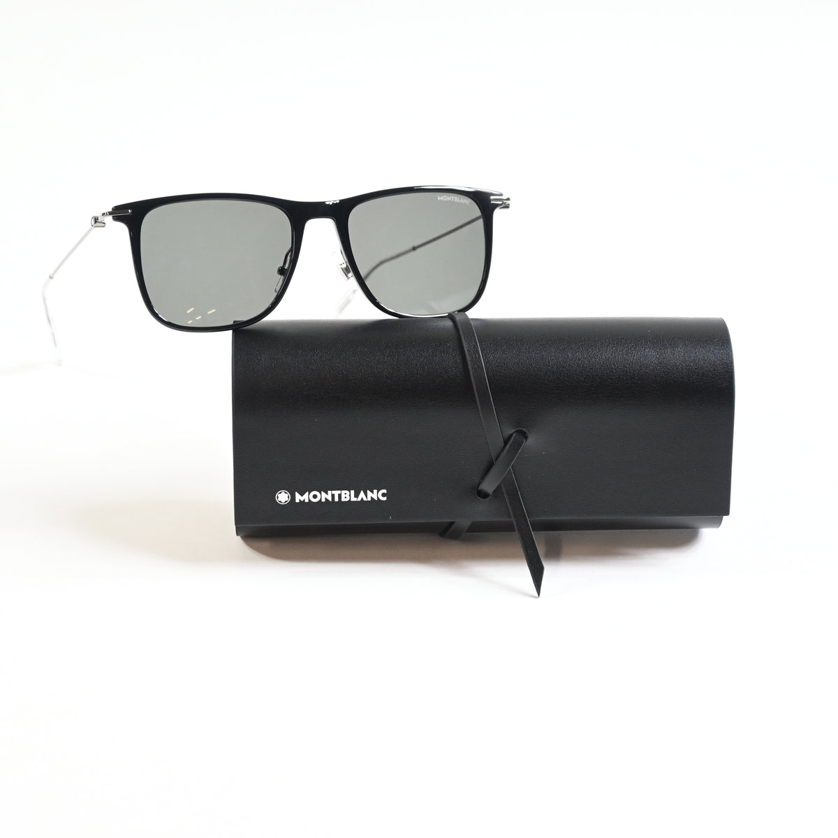 Montblanc MB0206S 001 Mens Authentic Sunglasses Black/Gunmetal, 53mm - New