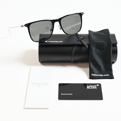 Montblanc MB0206S 001 Mens Authentic Sunglasses Black/Gunmetal, 53mm - New