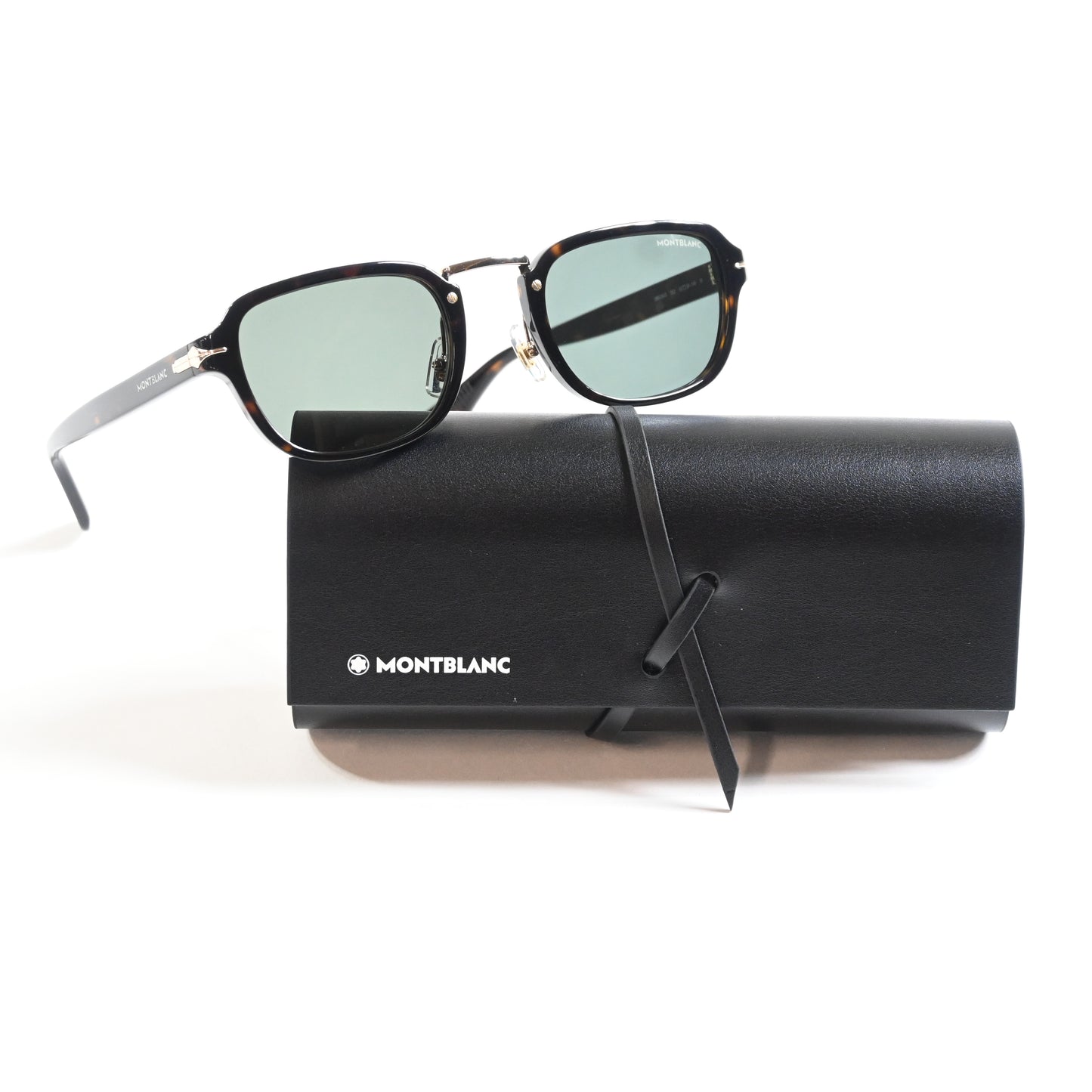 Montblanc MB0264S 002 Mens Authentic Sunglasses Havana/Green, 52mm - New