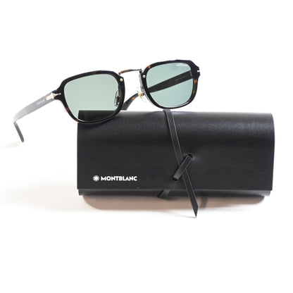 Montblanc MB0264S 002 Mens Authentic Sunglasses Havana/Green, 52mm - New