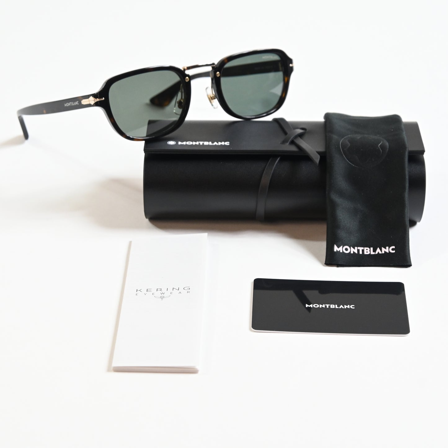 Montblanc MB0264S 002 Mens Authentic Sunglasses Havana/Green, 52mm - New