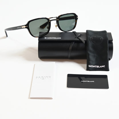 Montblanc MB0264S 002 Mens Authentic Sunglasses Havana/Green, 52mm - New