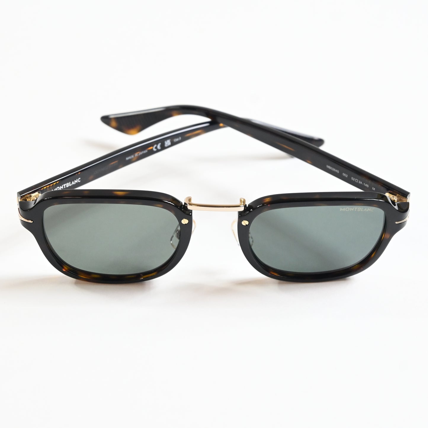 Montblanc MB0264S 002 Mens Authentic Sunglasses Havana/Green, 52mm - New
