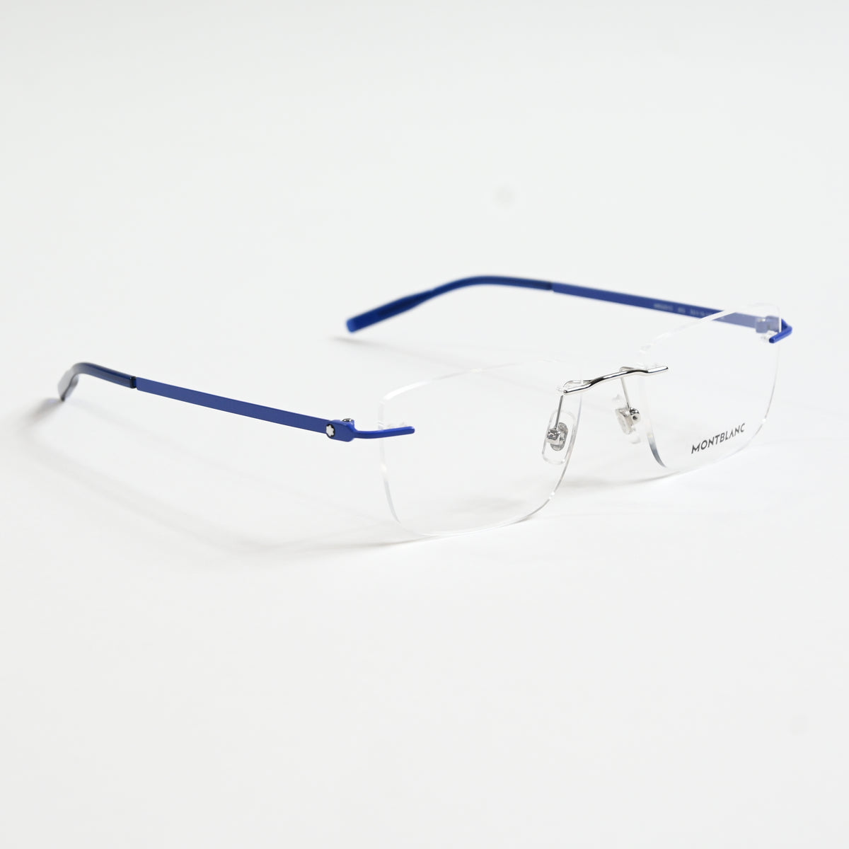 Montblanc MB0281O 003 Mens Authentic Eyeglasses Blue/Silver, 53mm - New