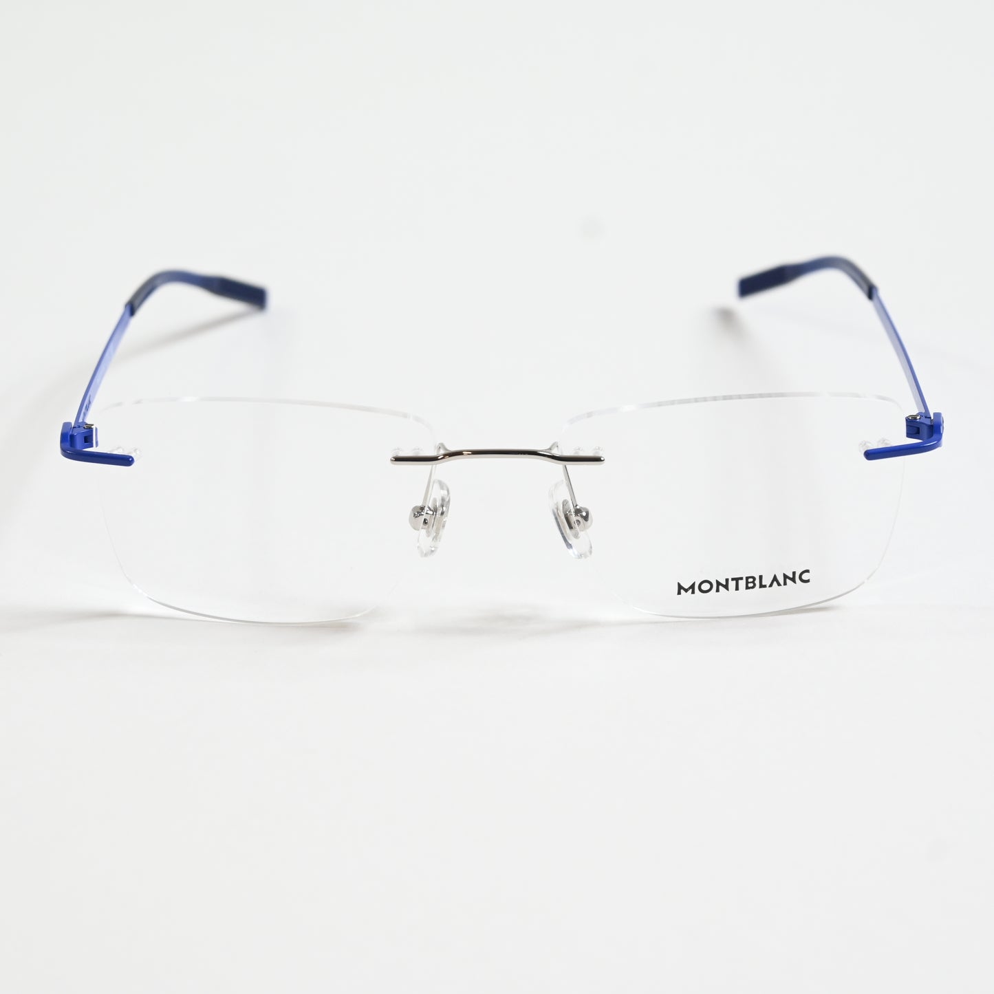 Montblanc MB0281O 003 Mens Authentic Eyeglasses Blue/Silver, 53mm - New