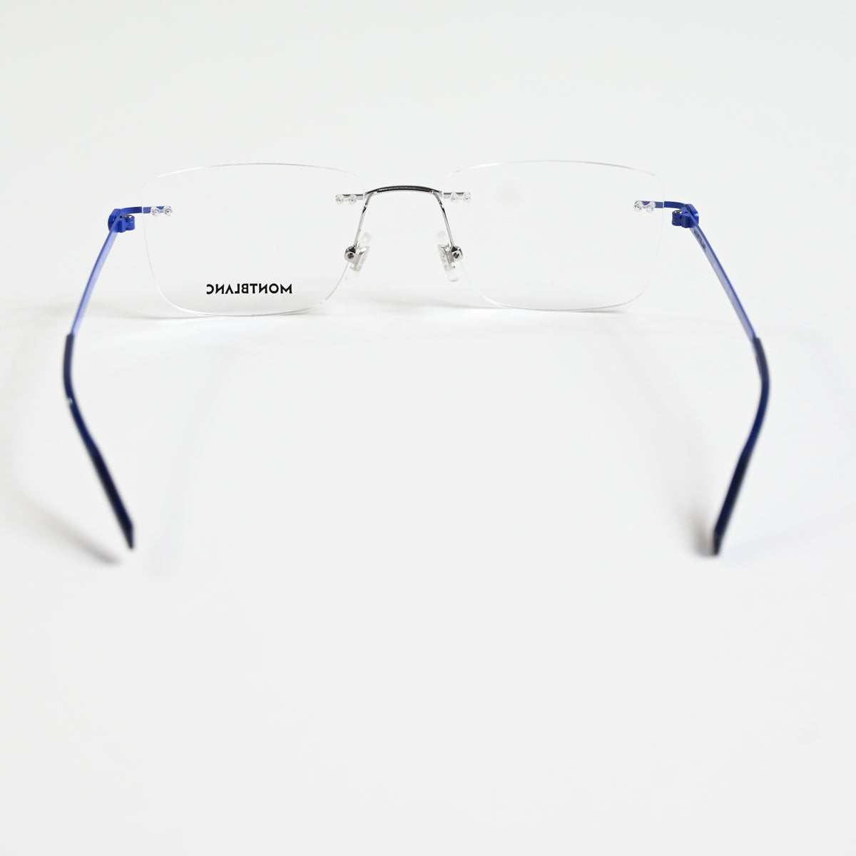 Montblanc MB0281O 003 Mens Authentic Eyeglasses Blue/Silver, 53mm - New