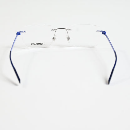 Montblanc MB0281O 003 Mens Authentic Eyeglasses Blue/Silver, 53mm - New