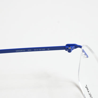 Montblanc MB0281O 003 Mens Authentic Eyeglasses Blue/Silver, 53mm - New